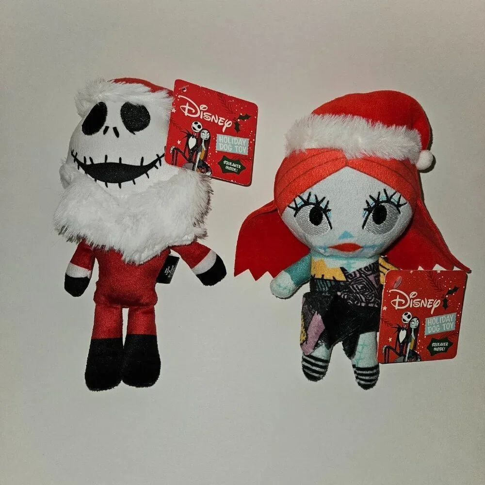 NEW Jack Skellington Sally Plush Dog Toys Squeakers Nightmare Before Christmas